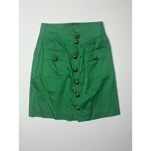 ELIZABETH McKAY Size 6 Skirt Green Cotton Blend Stretch New Missing Tags